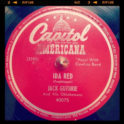 Random Record Pick: Jack Guthrie, Ida Red / Next to the Soil #vinyl #78 #folkmusic #guthrie