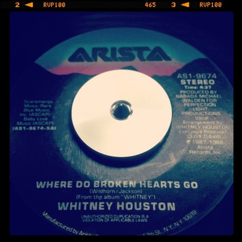 Random Record Pick: Whitney Houston, Where Do Broken Hearts Go / Where You Are #vinyl #45 #whitneyhouston #rnb
