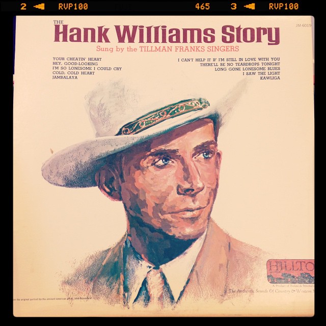 Vinyl record of The Hank Williams Story, Sung by the Tillman Franks Singers.