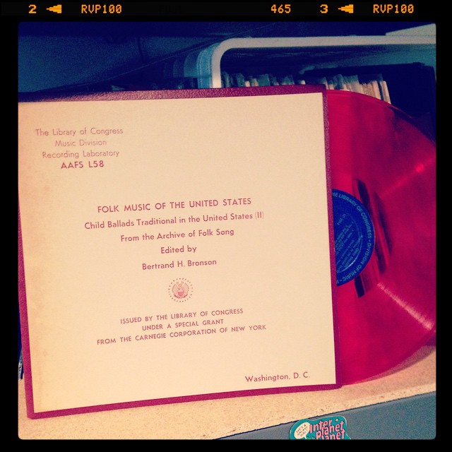 Vinyl record of Folk Music of the United States, Child Ballads Traditional in the United Staes (II).